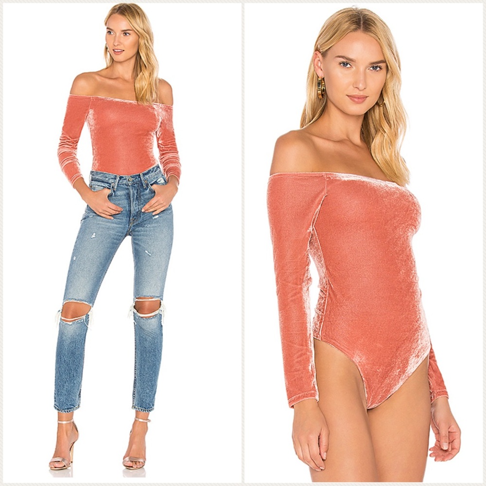 Privacy Please Camellia velvet bodysuit